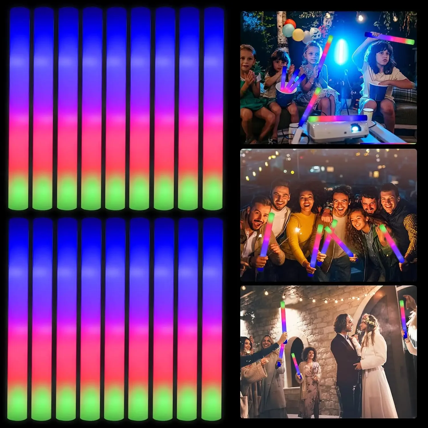 50PCS Led Foam Glow Sticks Chr - Flashing Led Foam Sticks Party review and price