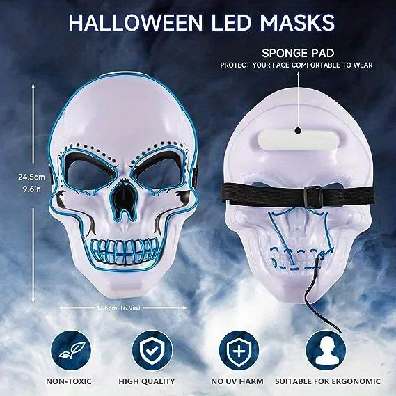 Halloween Horror Skull Mask LE - Led Purge Mask Halloween review and price